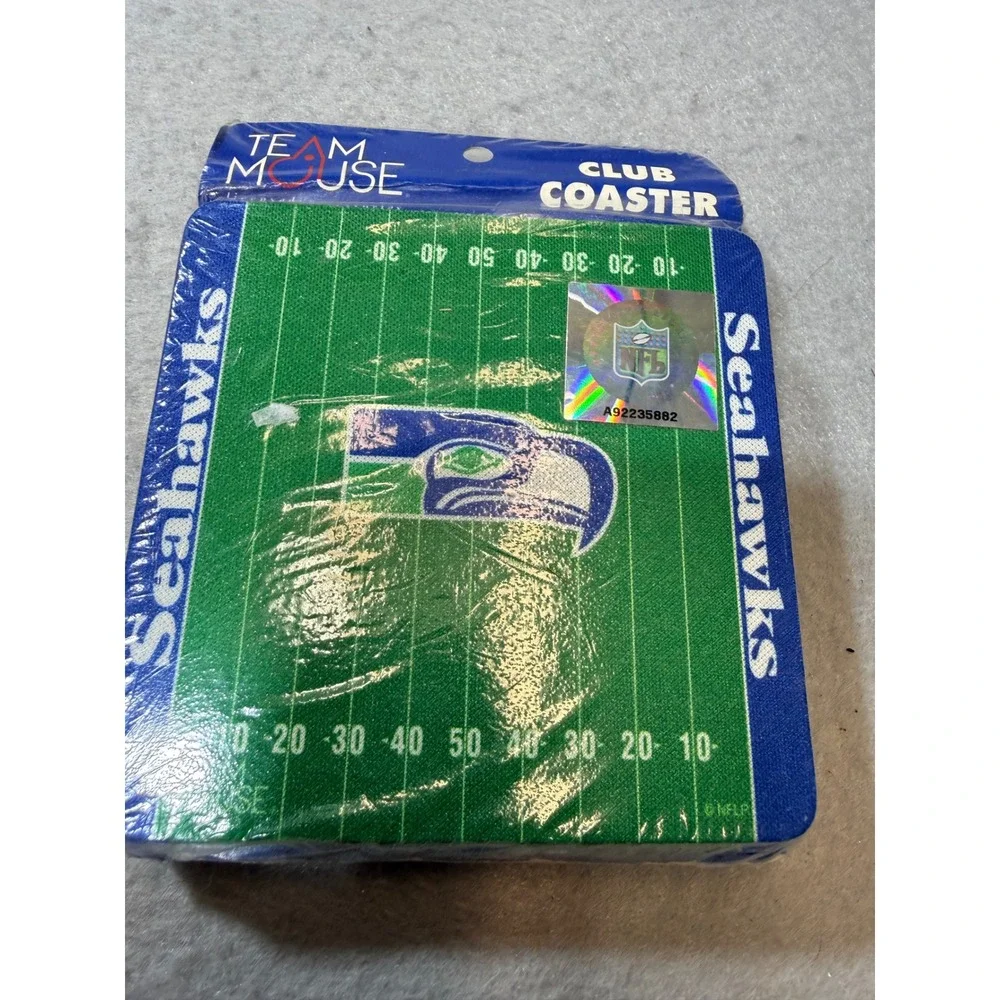 Seattle Seahawks NFL Club Coasters 4‎ Pack Team Mouse Football Fan Gift